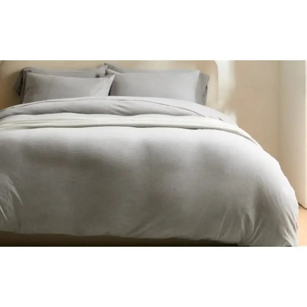 Quince KING Organic Jersey Duvet Cover ONLY  Heather Gray NEW